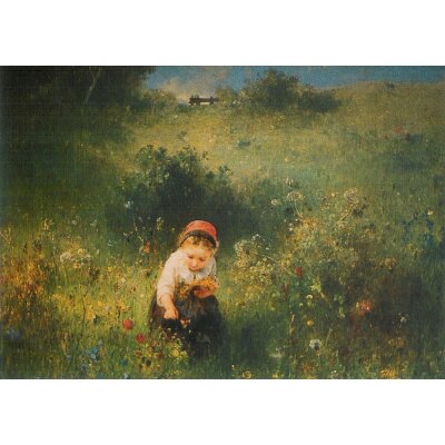 Ludwig Knaus. Ein Mädchen auf dem Feld, 1857