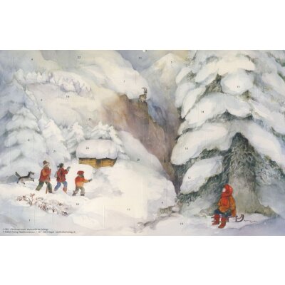 Christiane Lesch. Weihnacht im Gebirge. 47x31cm.