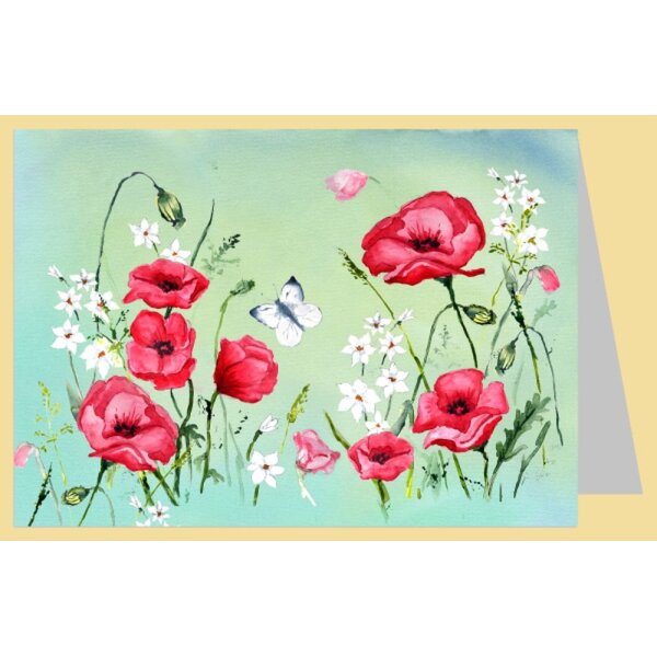 Karin Greisner. Mohnblumen auf einer Wiese
