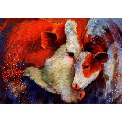 Loes Botman. Kuh und Kalb zusammen