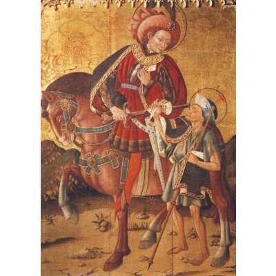 Gotische Malerei. St. Martin teilt seinen Mantel