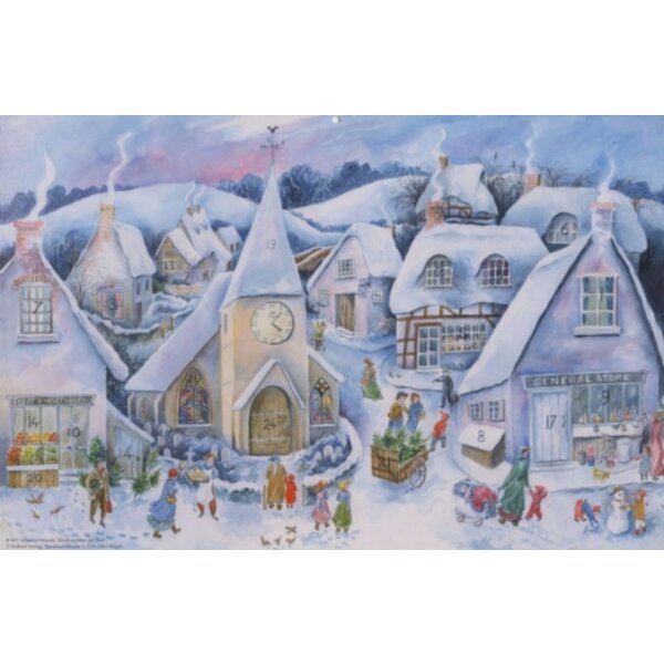 Johanna Woods. Weihnacht im Dorf,  47x31cm.