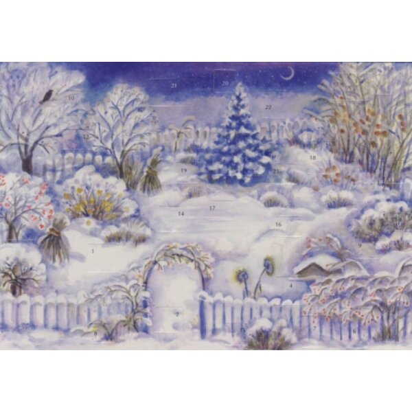 Eveline Rothenbühler. Der Weihnachtsgarten. 47x31cm.