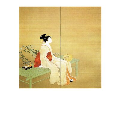 Uemura Shoen. Zum Regenbogen aufschauend, 1932