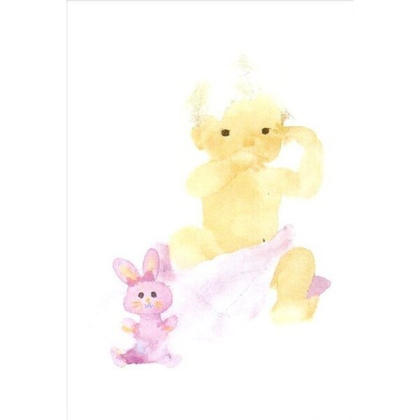 Chihiro Iwasaki. Rosa Kaninchen und Baby, 1971