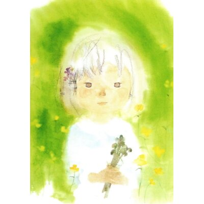 Chihiro Iwasaki. Mädchen, einen Farnstrauss haltend,...
