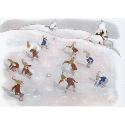 Ernst Kreidolf. Schneeballschlacht