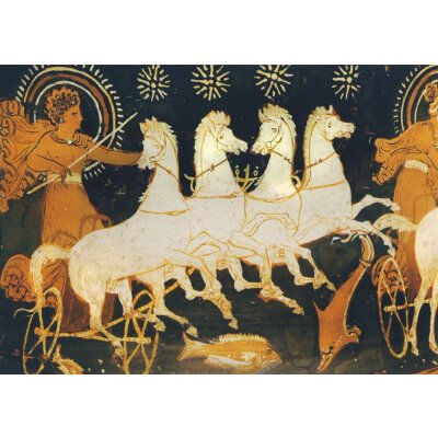 Griechisch. Helios auf dem Sonnenwagen. Vase.um 330 v.Chr.