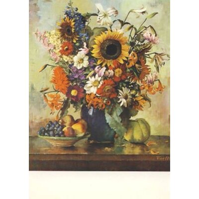 Vaeltl, O. Herbstblumen mit Früchten. Kunstkarte 2. Wahl