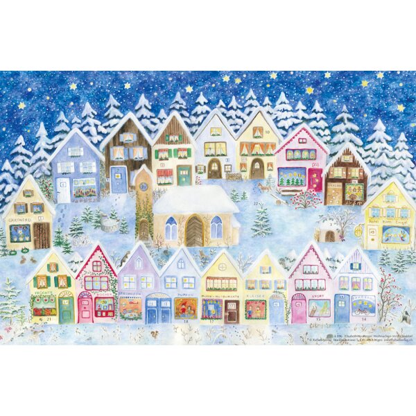 Elisabeth Heuberger. Weihnachten im Wichteldorf. 47x31cm.