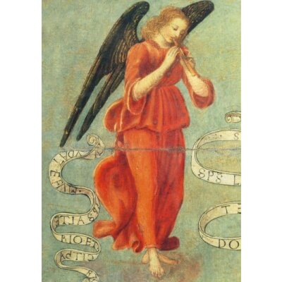 Botticini, Francesco. Flöte spielender Engel, 1475-1497