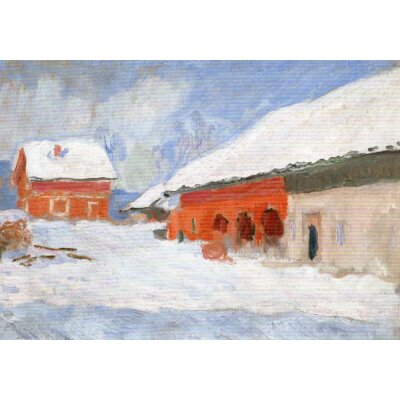 Claude Monete. Die roten Häuser in Björnegaard,...