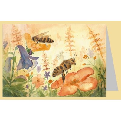 Karin Greisner. Bienen auf einer Blumenwiese