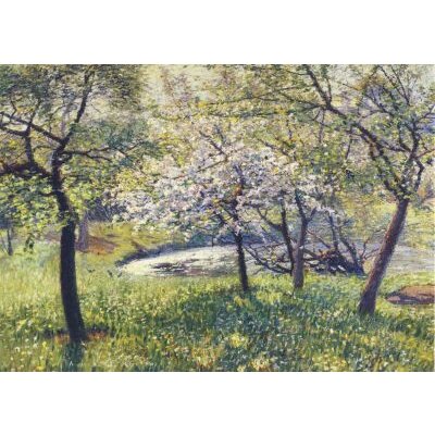 Georg Burmester. Blühende Obstbäume, 1893