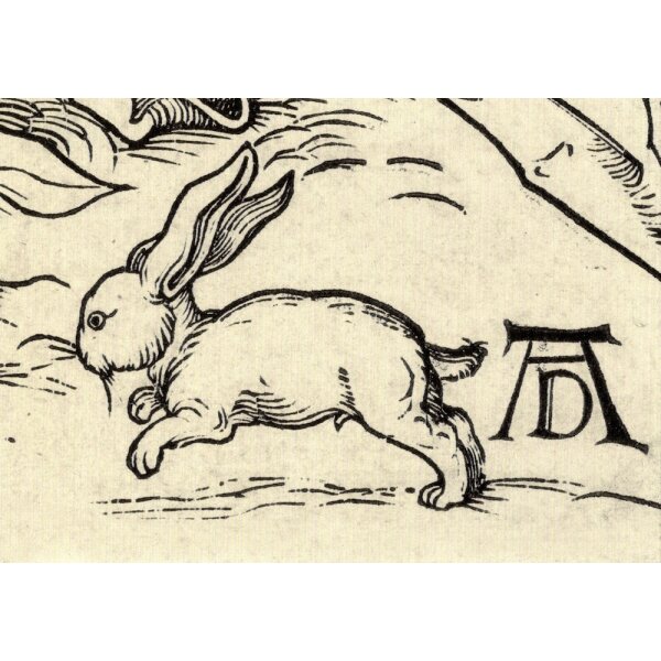 Albrecht Dürer. Die Heilige Familie mit den drei Hasen, 1497