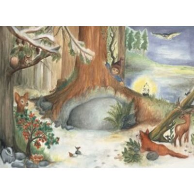 Effi Spalinger. Im Wald bei den Tieren. 47x31cm