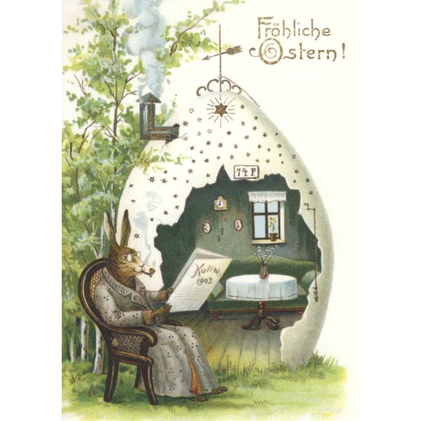 Historische Kunstkarte. Grossvater Hase