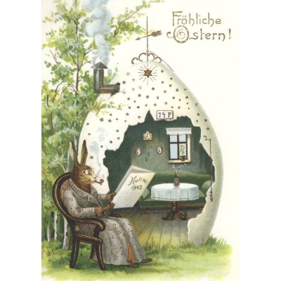Historische Kunstkarte. Grossvater Hase