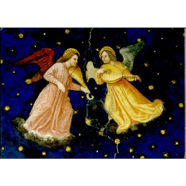 Bernardino Luini. Zwei musizierende Engel, Ausschnitt