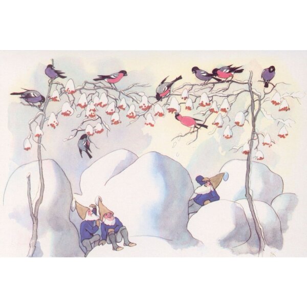 Ernst Kreidolf. Rotkehlchen aus "Wintermärchen"