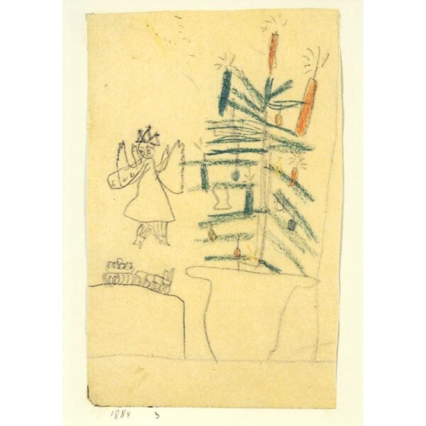 Paul Klee. Weihnachtsbaum mit Christkind und Eisenbahn, 1884