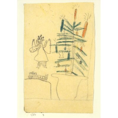 Paul Klee. Weihnachtsbaum mit Christkind und Eisenbahn, 1884
