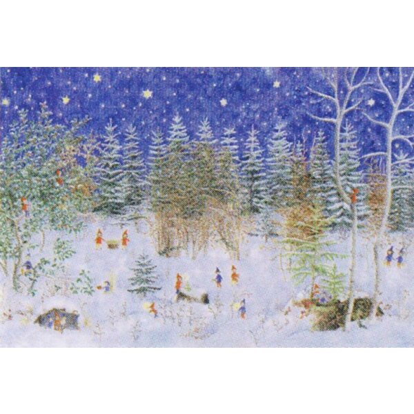 Elisabeth Heuberger . Advent im Zwergenwald. 47x31cm.