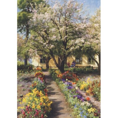 Peder Mønsted. Blühender Garten im Frühling, 1930
