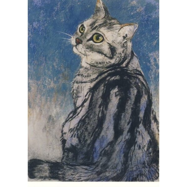 Loes Botman. Sitzende gestreifte Katze