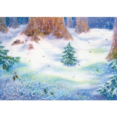 Monika Speck. Tierweihnacht im Wald, 47x31cm