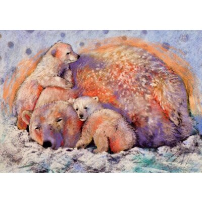 Loes Botman. Eisbärmutter mit Kindern