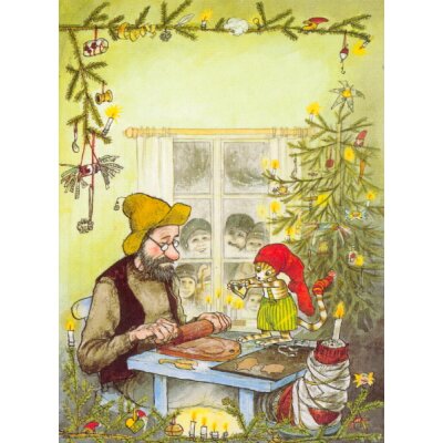Sven Nordqvist. Pettersson backt einen Kuchen