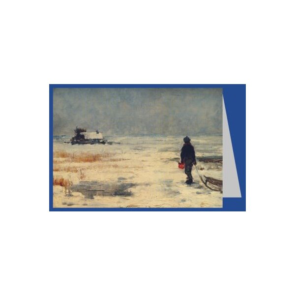 Franz Marc. Knabe mit Schltten in Winterlandschaft, um 1902