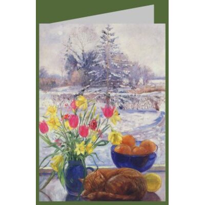 Timothy Easton. Getigerte Katze mit Blumen