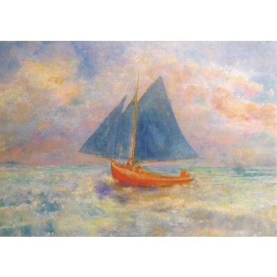 Odilon Redon. Rotes Boot mit blauem Segel, 1906-07