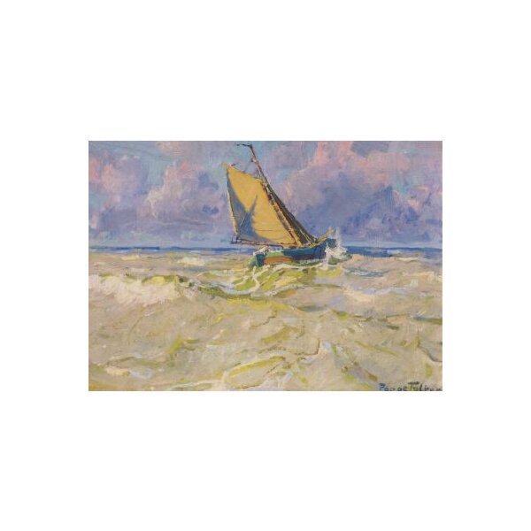 Poppe Folkerts. Tjalk in der Nordsee, um 1930