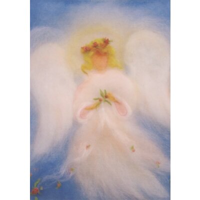Franziska Kopp. Engel mit Blumen blau