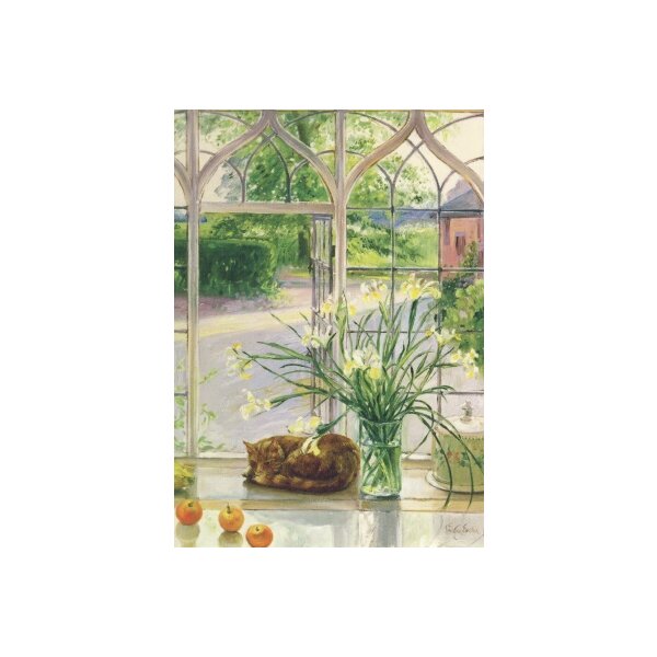 Timothy Easton. Schwertlilien mit schlafender Katze, 1990