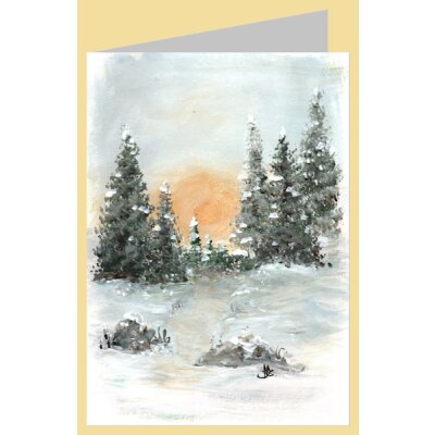 Hildegard Seeger. Verschneite Tannen im Abendlicht, 2024