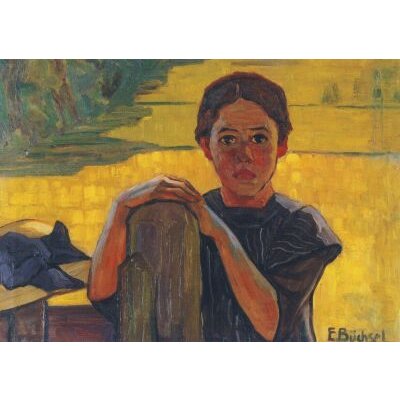 Elisabeth Büchsel. Mädchen am Weidezaun, um 1905. KK