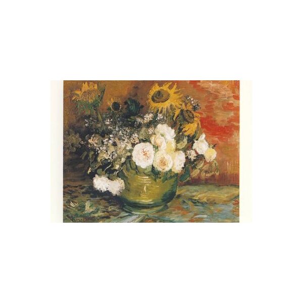 Vincent van Gogh,. Rosen und Sonnenblumen, um 1887