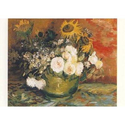 Vincent van Gogh,. Rosen und Sonnenblumen, um 1887