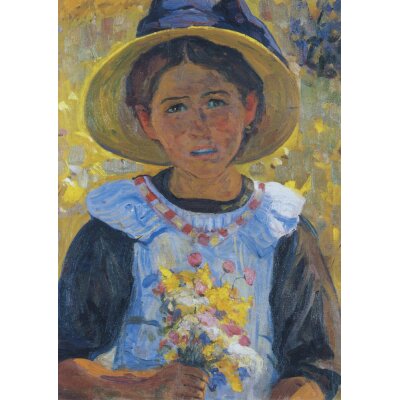 Elisabeth Büchsel. Mädchen mit Blumenstrauß.