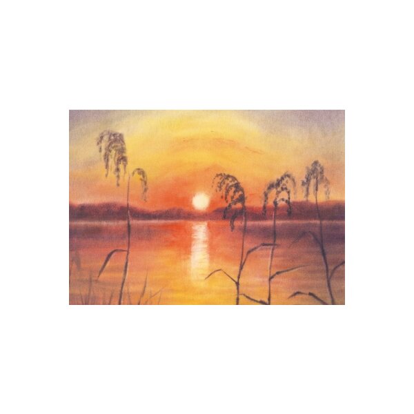 Erika Hoffmann. Sonnenuntergang am Ufer