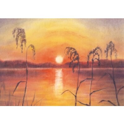 Erika Hoffmann. Sonnenuntergang am Ufer