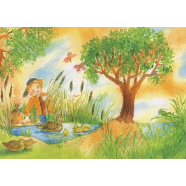 Johanna Schneider. Junge am Teich