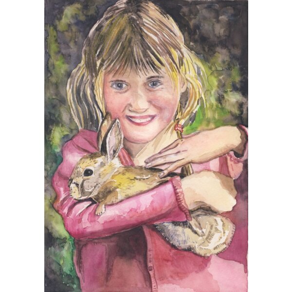 Anne C. Wenzel. Mädchen mit Kaninchen