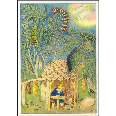 Ernst Kreidolf. Schlafender König im Raupengarten