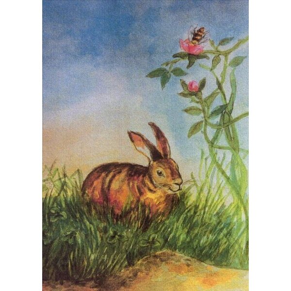 Johanna Schneider. Hase im Gras