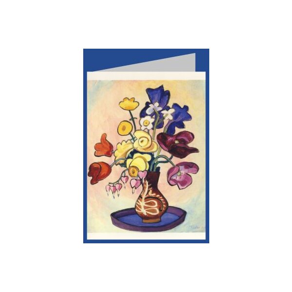 Gabriele Münter. Bunter Strauss in brauner Vase, 1952
